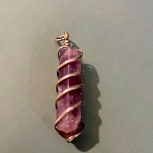 Amethyst wire-wrapped pendant